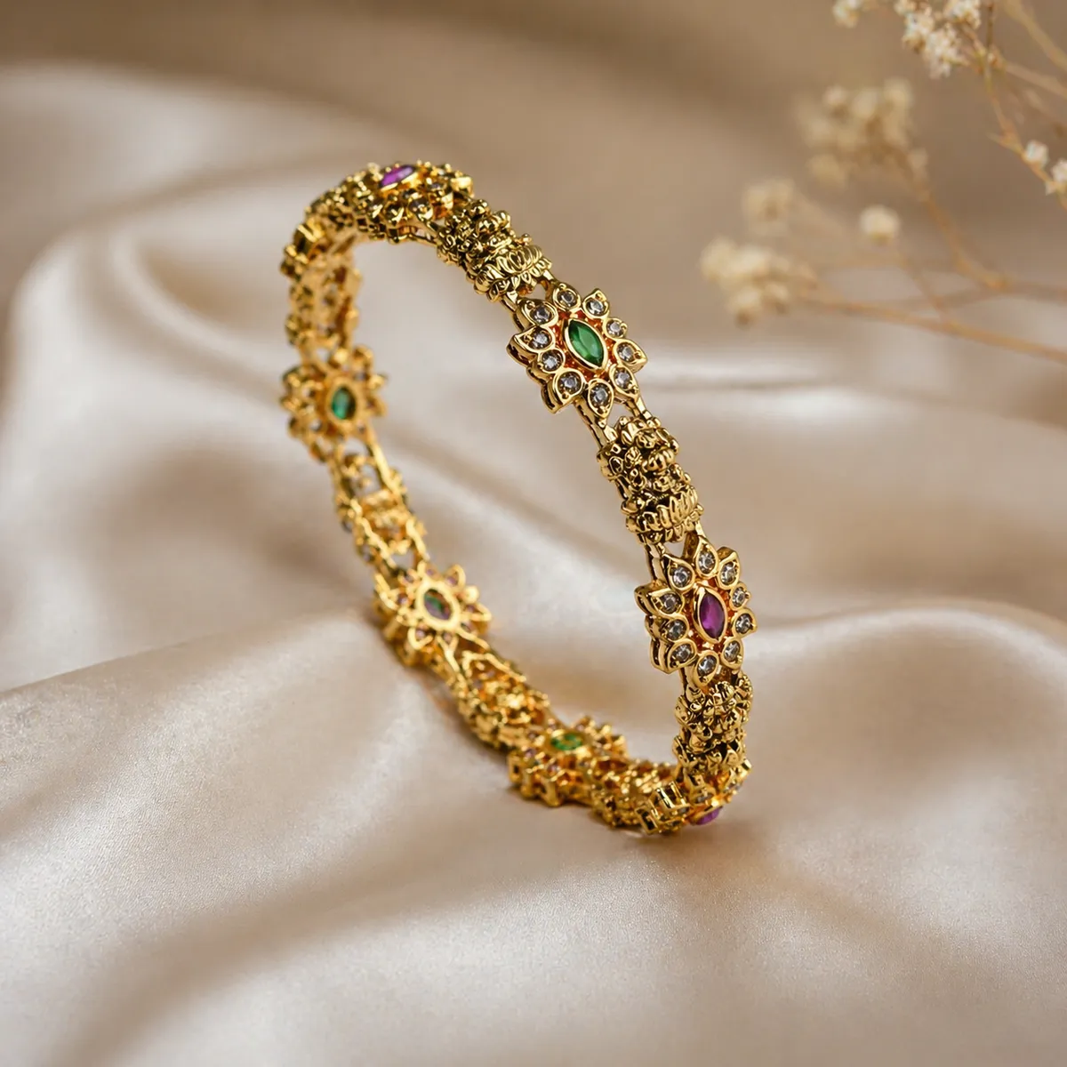 Elagant Laxmi Flower Designer Bangle set