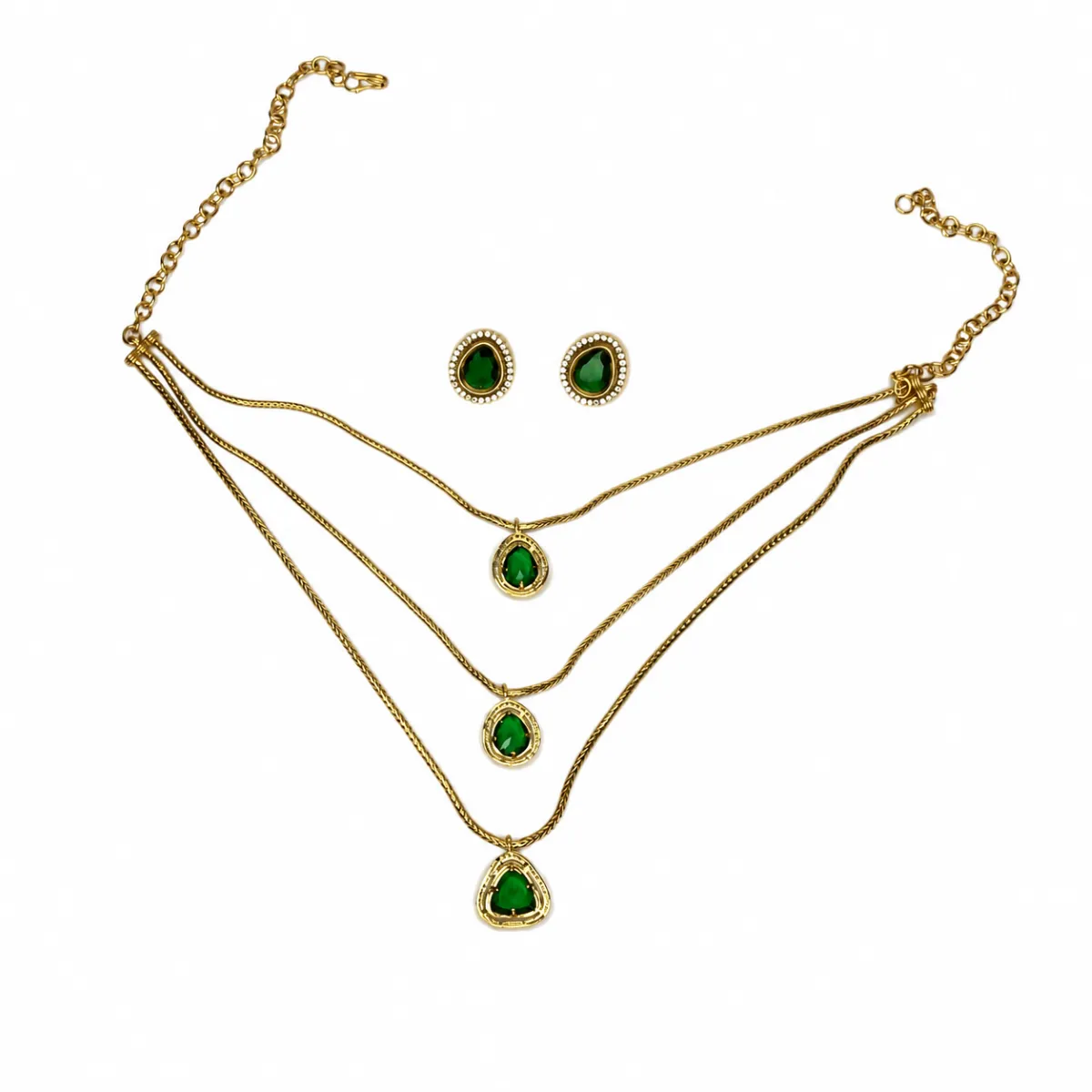 3 Layer Green stone Long Haram