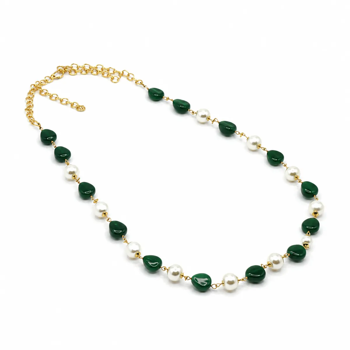 White and Green Beads chain