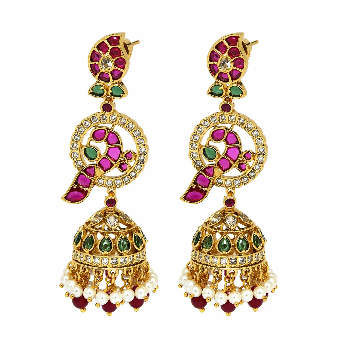 Elagant Peacock Design Butta Earrings