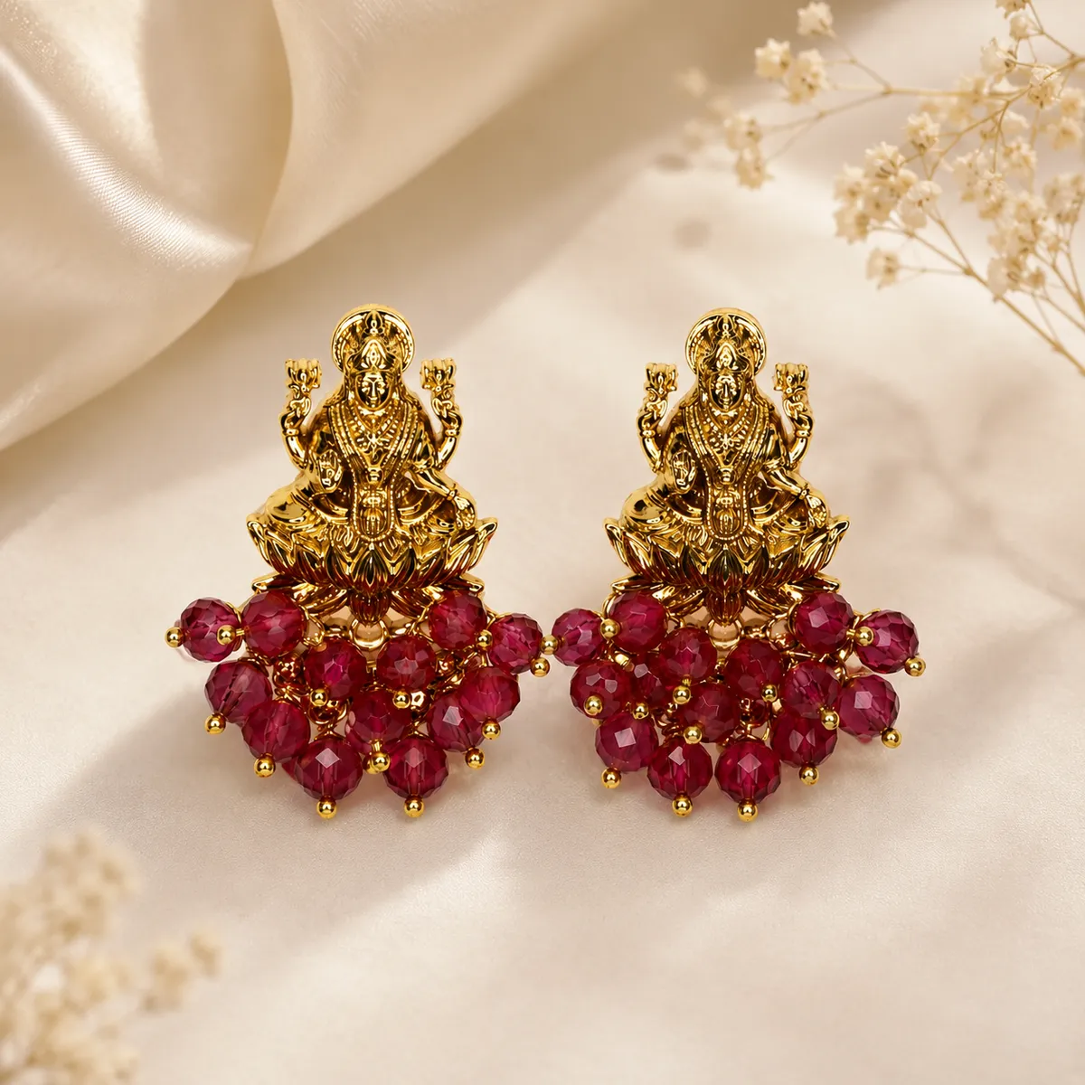Laxmi Cluster Beads Earrings