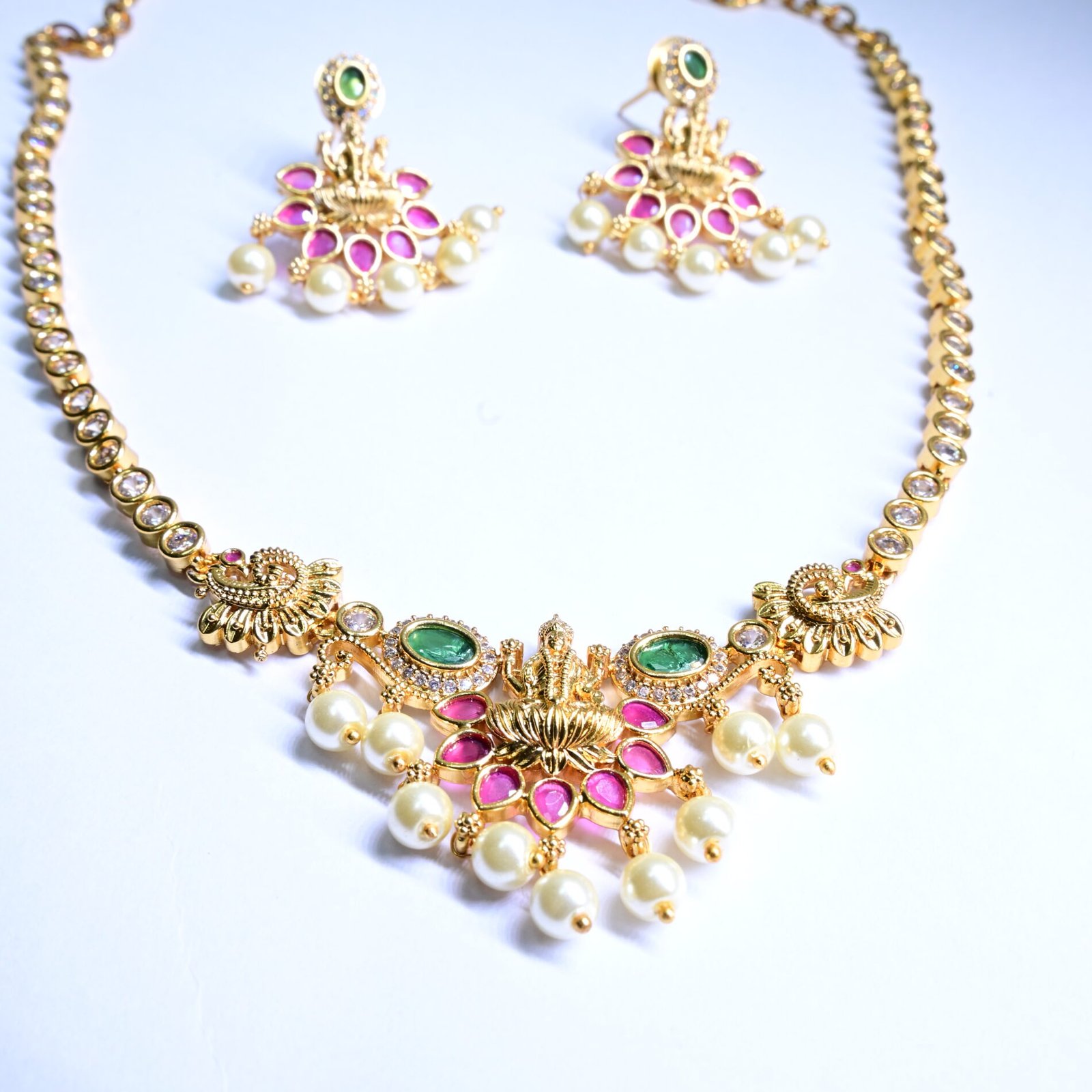 Beacutiful Laxmi Design with Stone Necklace