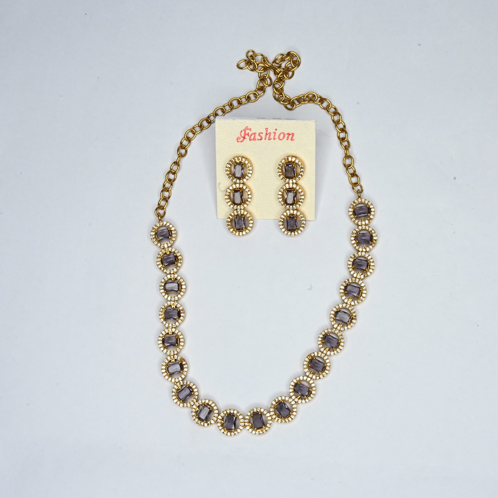 Purple stone Neck set