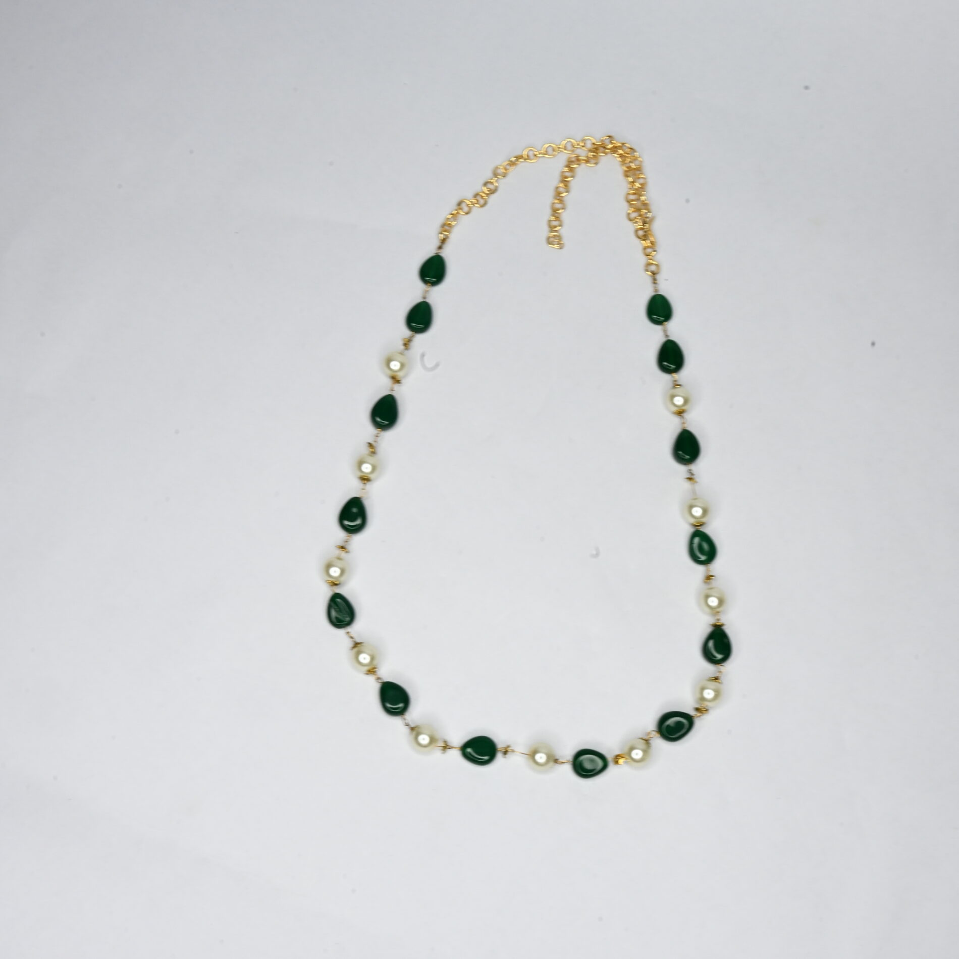 White and Green Beads chain