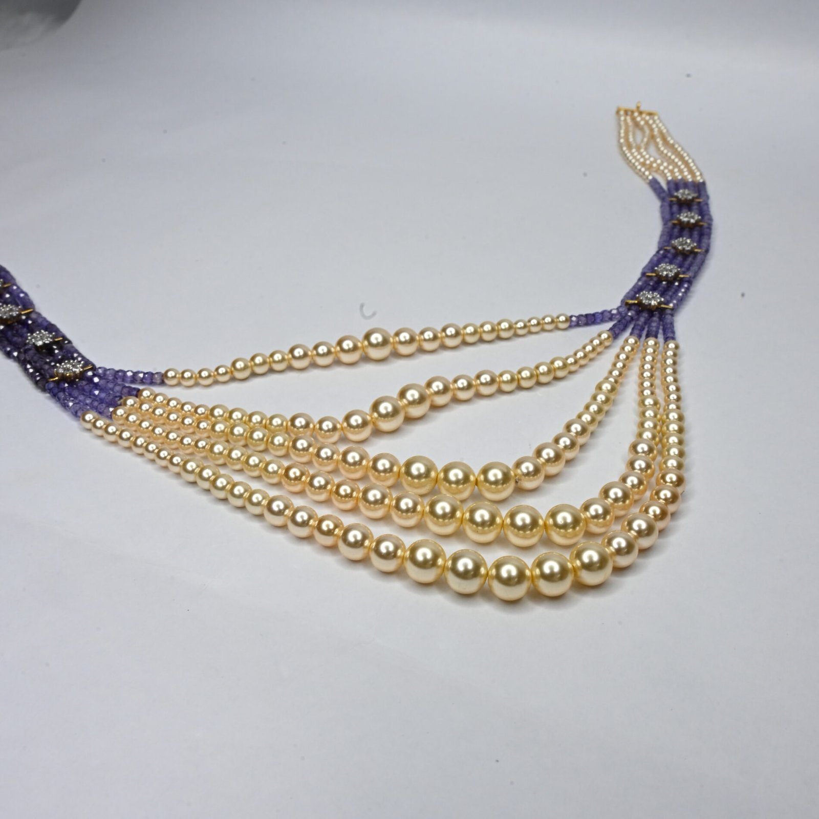 Purple and white beads Long Haram