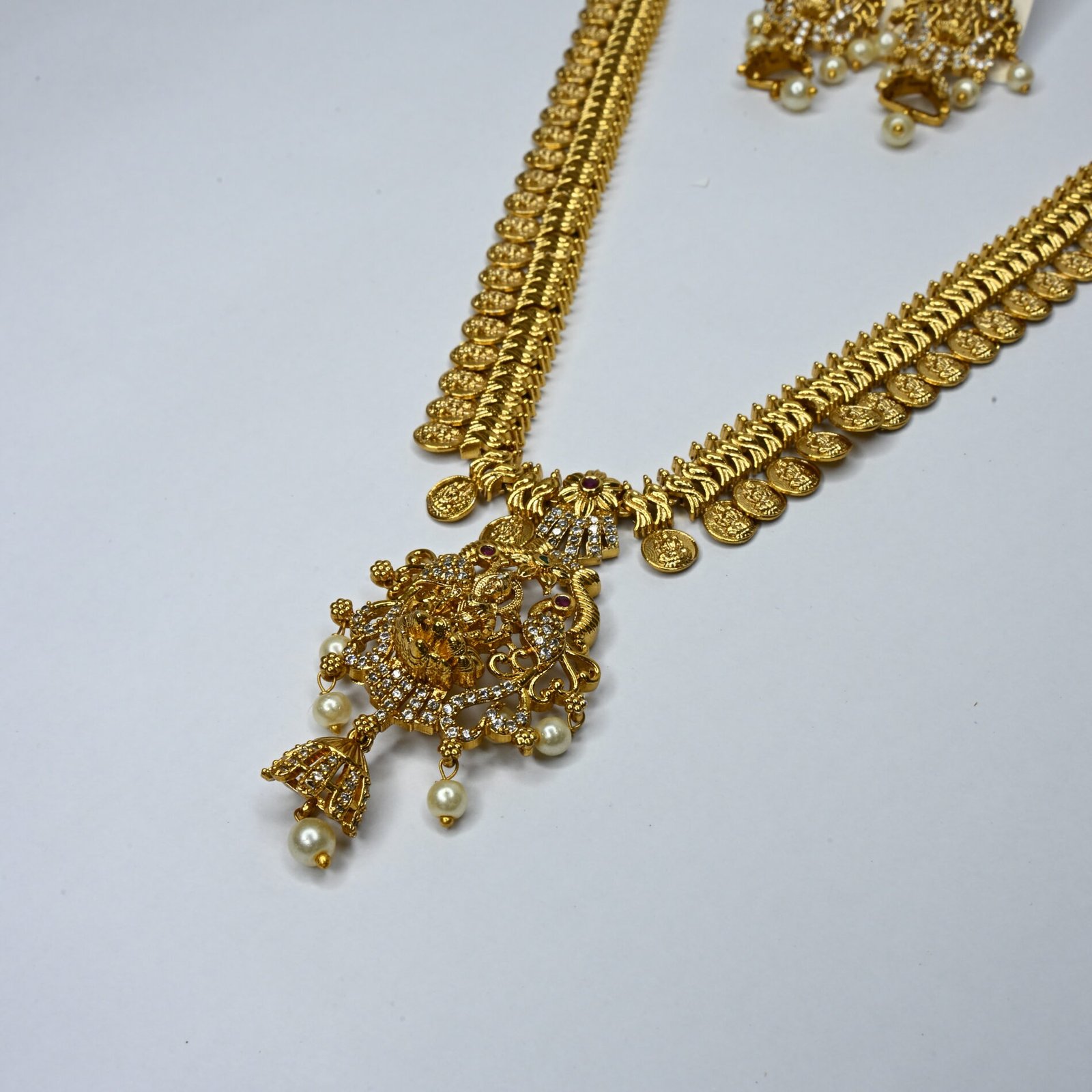 Heavy Design locket with Laxmi Kasu Long Haram