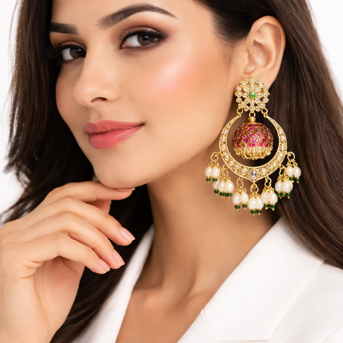 Elegant beauty with ornate jhumkas (Square)_result Elegant beauty with ornate jhumkas (Square)_result