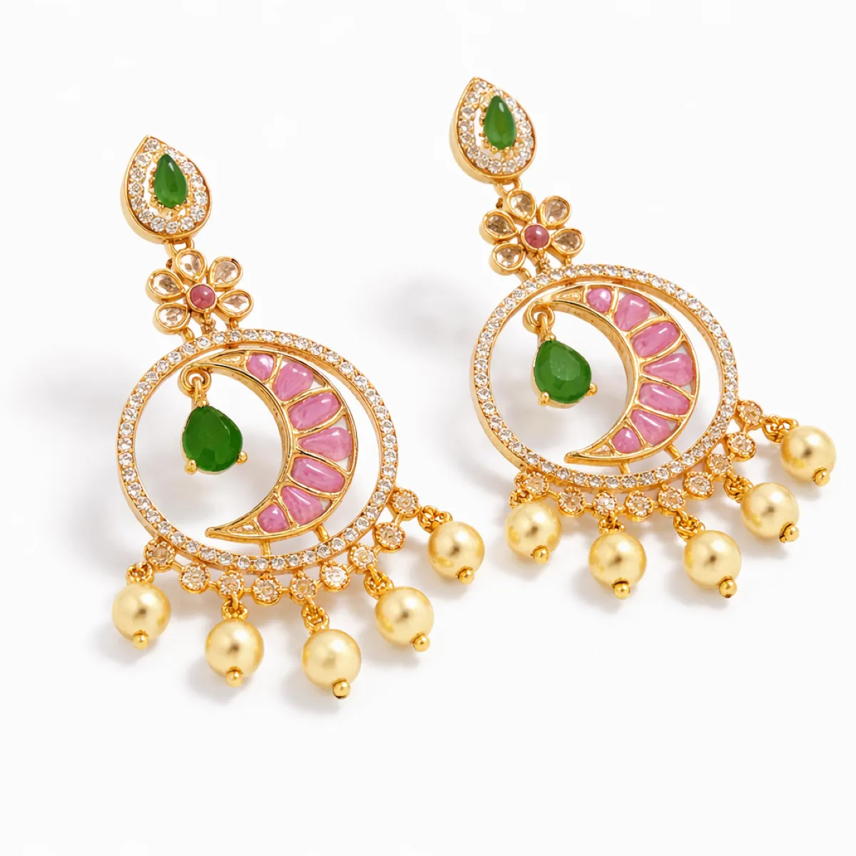 Elegant crescent moon gold earrings (Square)_result Elegant crescent moon gold earrings (Square)_result