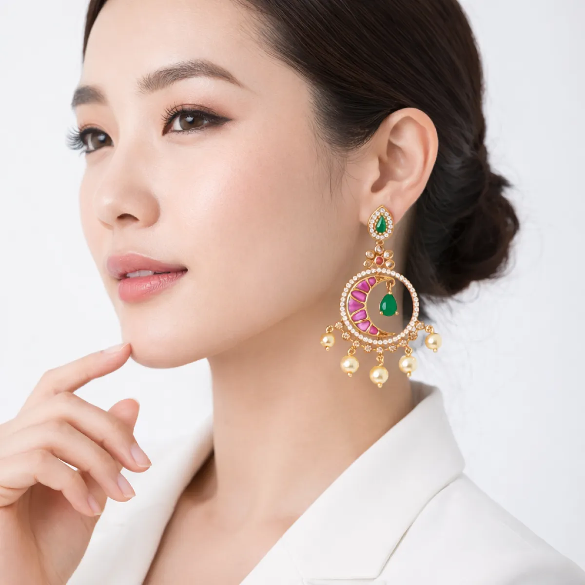 Elegant profile with ornate earrings (Square)_result Elegant profile with ornate earrings (Square)_result