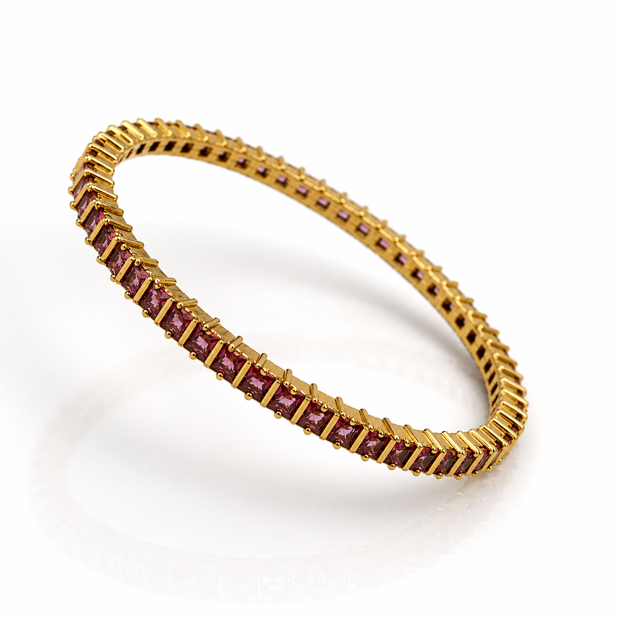 Red Stone Bangle Set